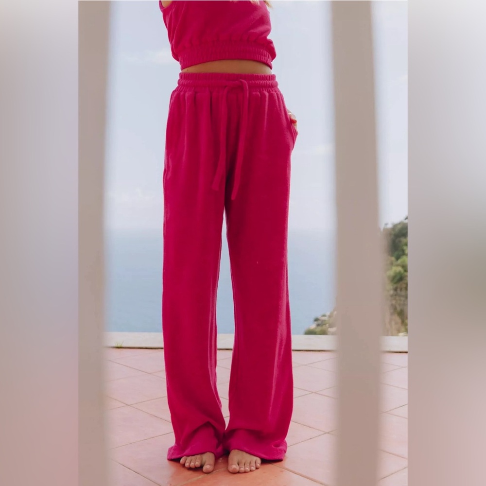 Daily Drills Terry Post Sun Pants - Hot Pink